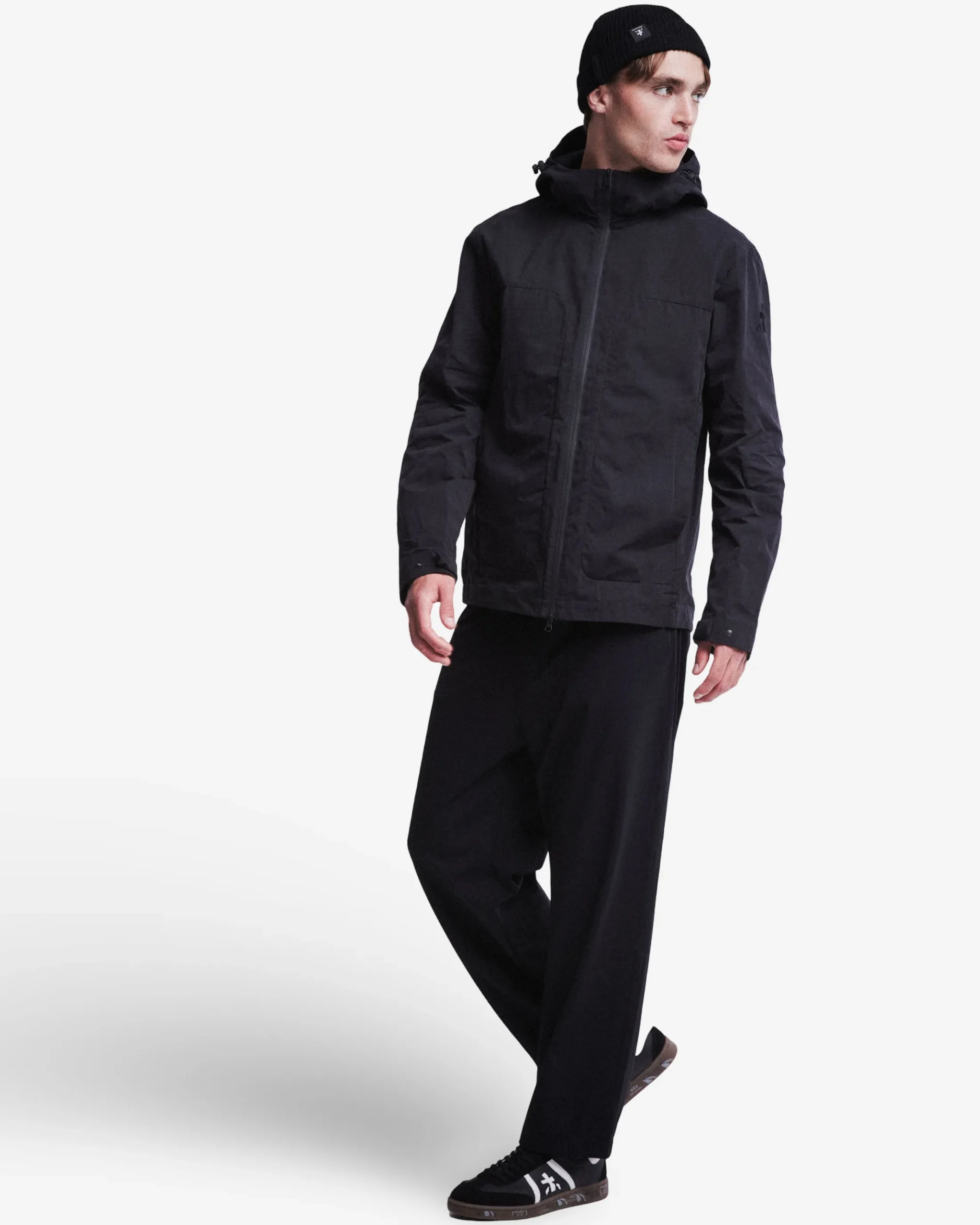 Premiata Blouson in cotone cerato con cappuccio>Uomo Giacche E Cappotti