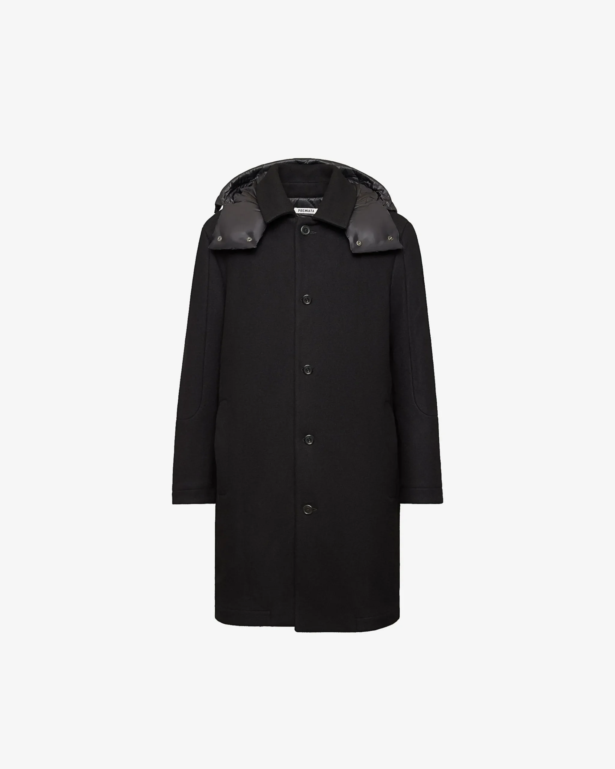 Premiata Cappotto in lana con dettagli in nylon>Uomo Giacche E Cappotti