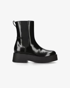 Premiata Chelsea Luna in vitello lucido mousse nero>Donna Stivali E Stivaletti