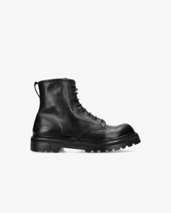 Premiata Combat boot in vitello volanato nero>Uomo Stivali