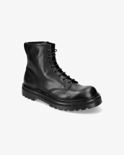 Premiata Combat boot in vitello volanato nero>Uomo Stivali