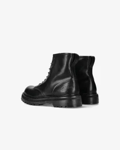 Premiata Combat boot in vitello volanato nero>Uomo Stivali