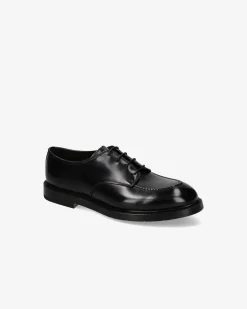 Premiata Derby in pelle spazzolata binder nero>Uomo Stringate
