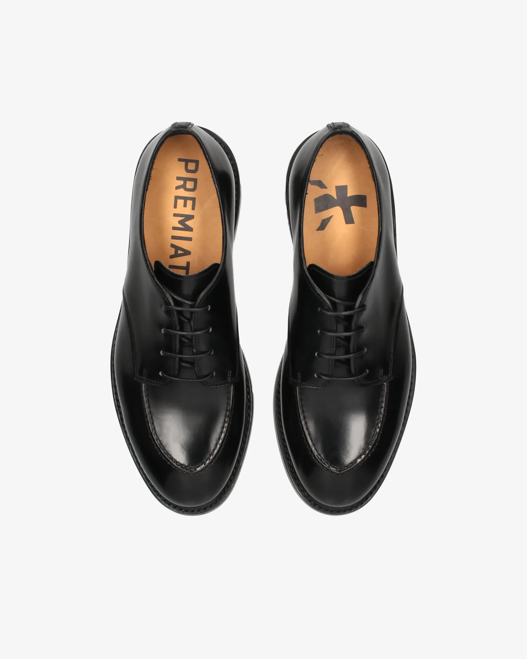 Premiata Derby in pelle spazzolata binder nero>Uomo Stringate