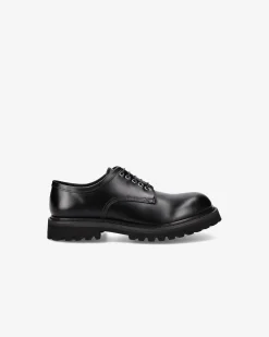 Premiata Derby in pelle spazzolata binder nero>Uomo Stringate
