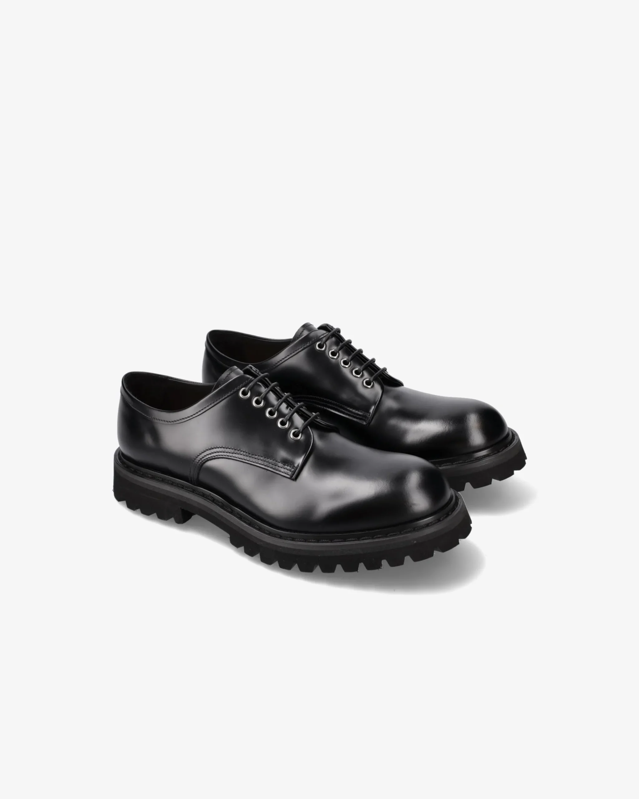 Premiata Derby in pelle spazzolata binder nero>Uomo Stringate