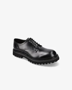 Premiata Derby in pelle spazzolata binder nero>Uomo Stringate