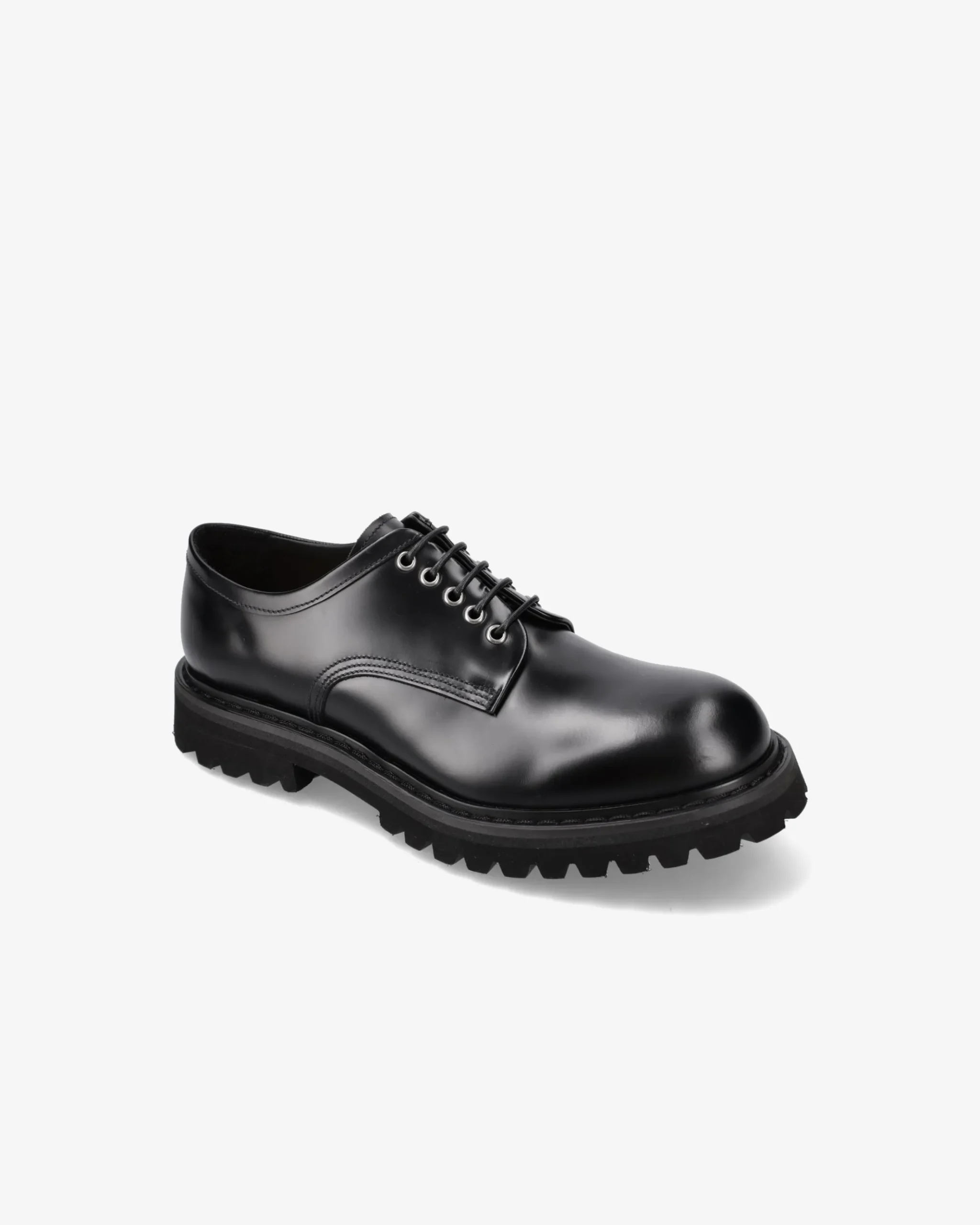 Premiata Derby in pelle spazzolata binder nero>Uomo Stringate