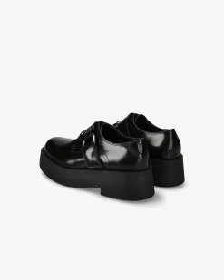 Premiata Derby in vitello mousse nero>Donna Stringate