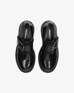 Premiata Derby in vitello mousse nero>Donna Stringate