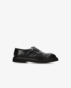 Premiata Doppia Fibbia in pelle cera nero>Uomo Fibbie