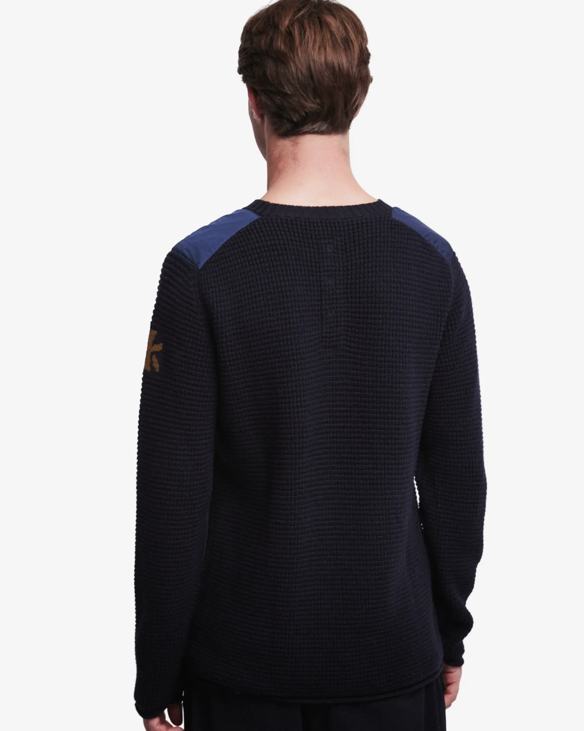 Premiata Maglia girocollo in lana con dettagli in nylon>Uomo Maglieria