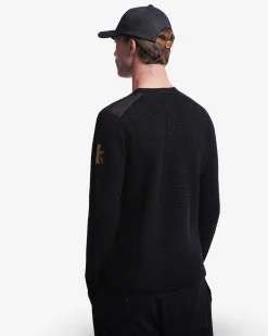 Premiata Maglia girocollo in lana con dettagli in nylon>Uomo Maglieria