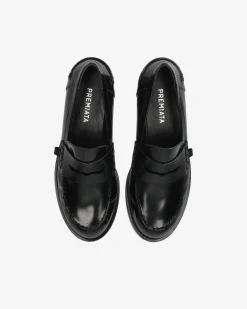 Premiata Mocassini Siria in vitello lucido mousse nero>Donna Mocassini