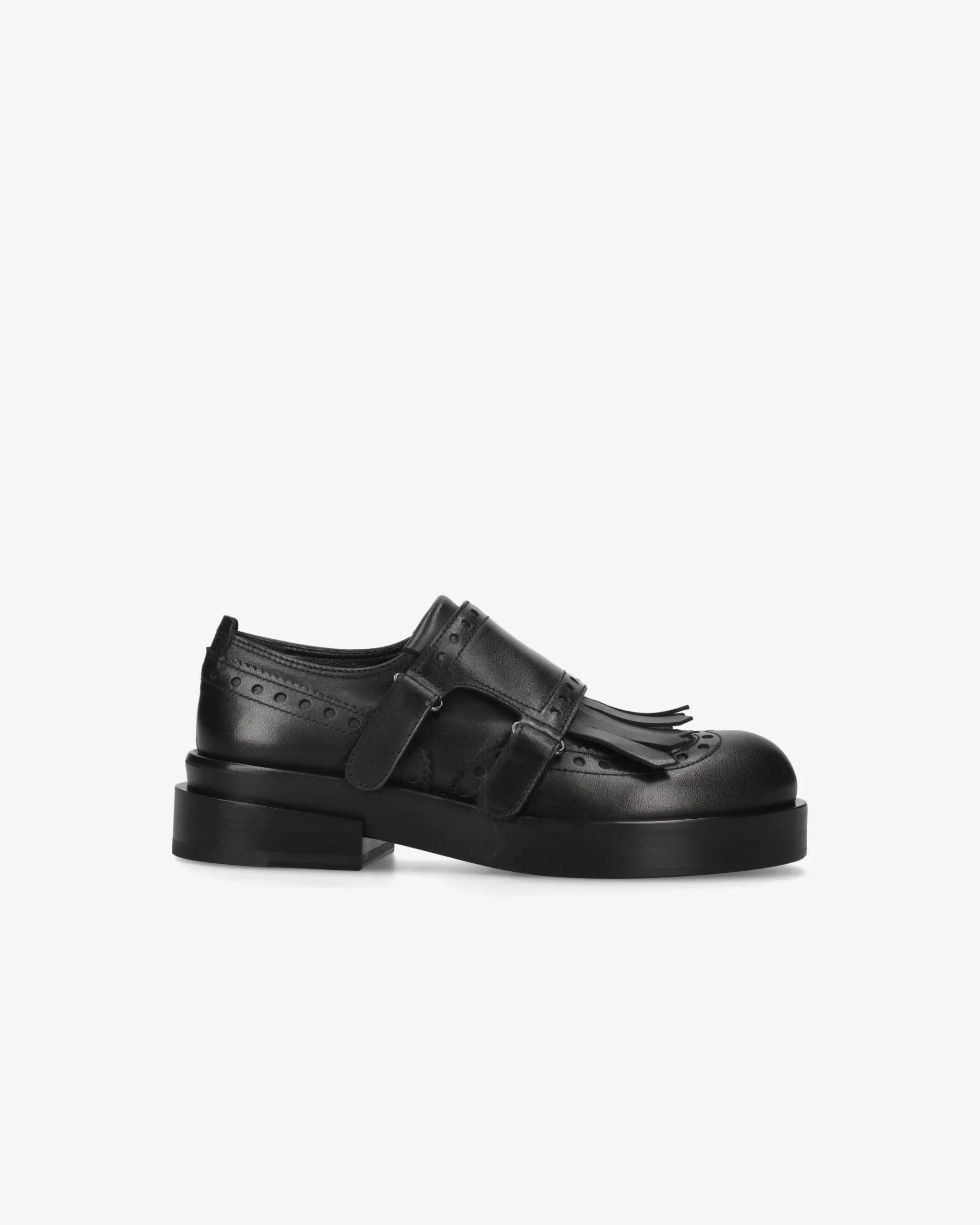 Premiata Monk Brogue in pelle iseo nero>Donna Fibbie