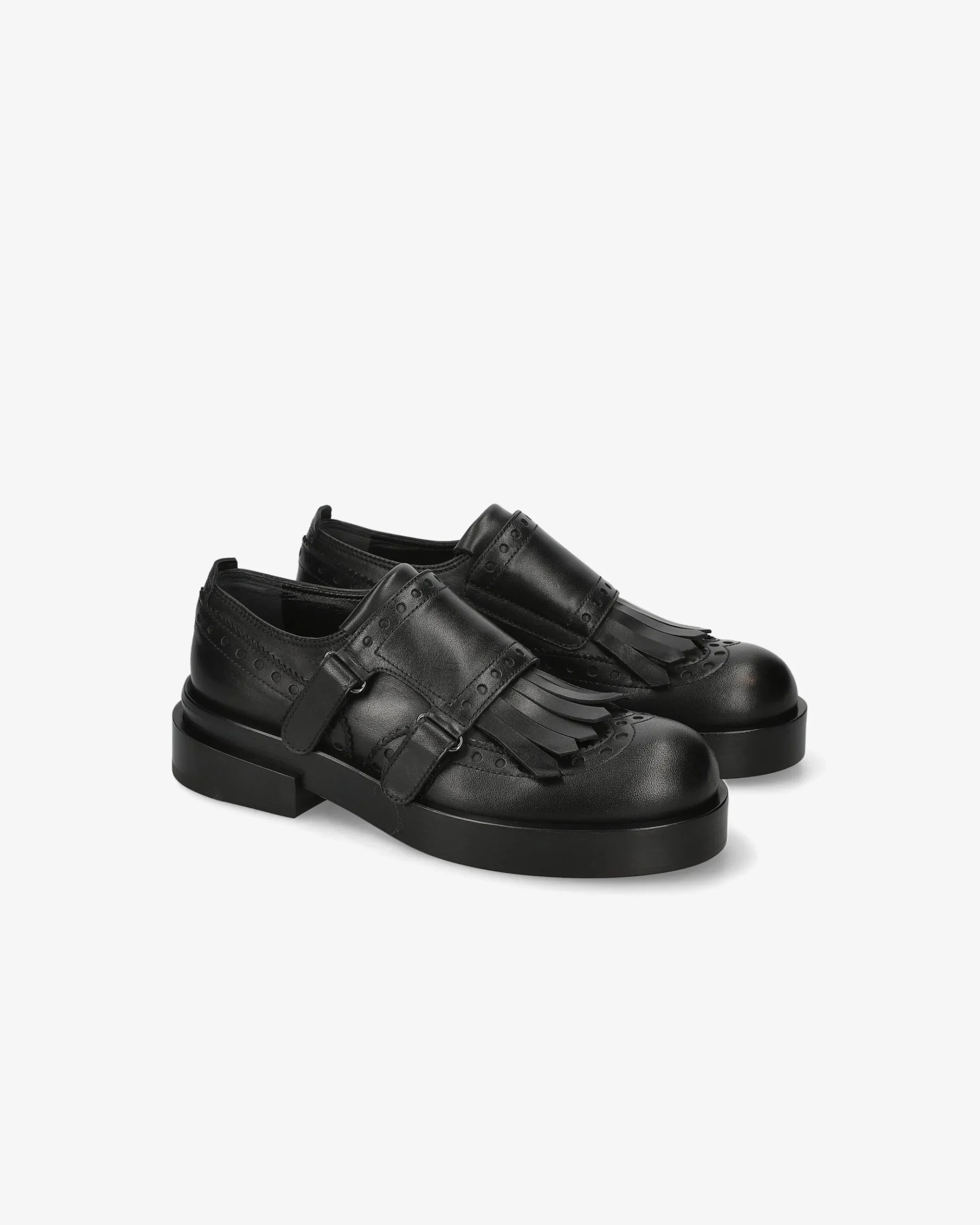 Premiata Monk Brogue in pelle iseo nero>Donna Fibbie
