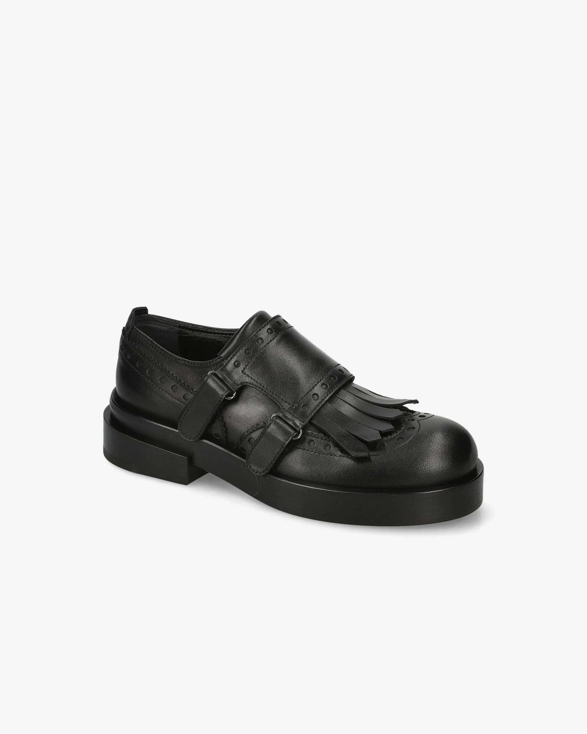 Premiata Monk Brogue in pelle iseo nero>Donna Fibbie