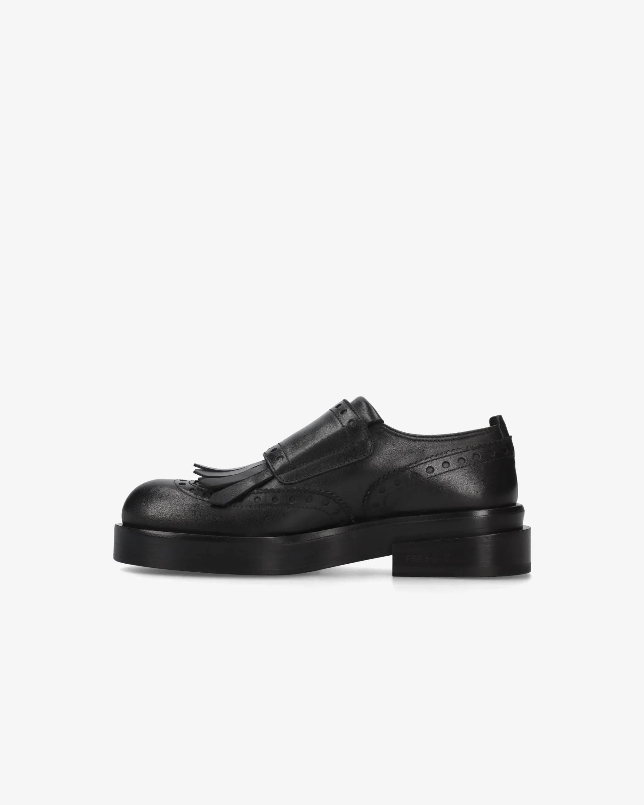 Premiata Monk Brogue in pelle iseo nero>Donna Fibbie