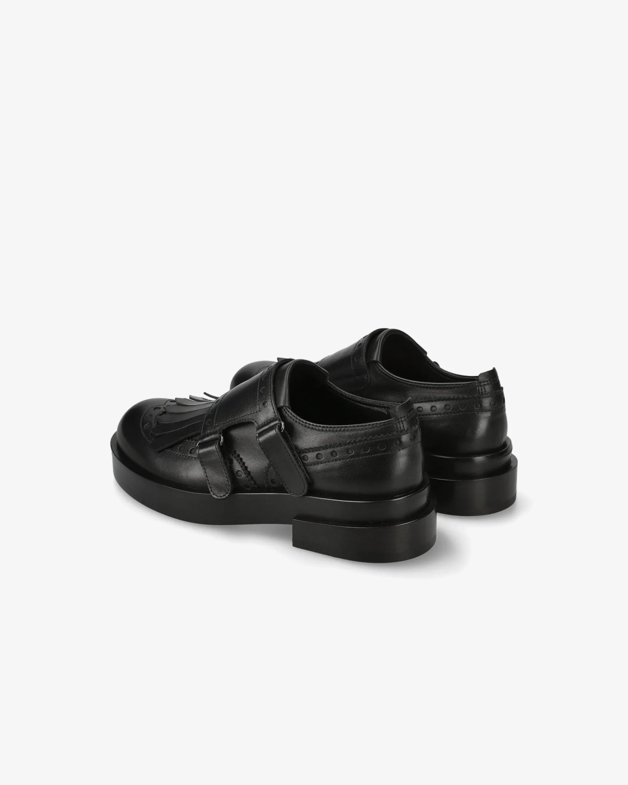 Premiata Monk Brogue in pelle iseo nero>Donna Fibbie