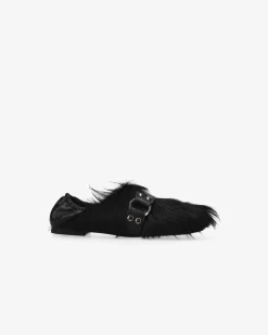 Premiata Pantofola in pony garda nero>Donna Slippers E Mules