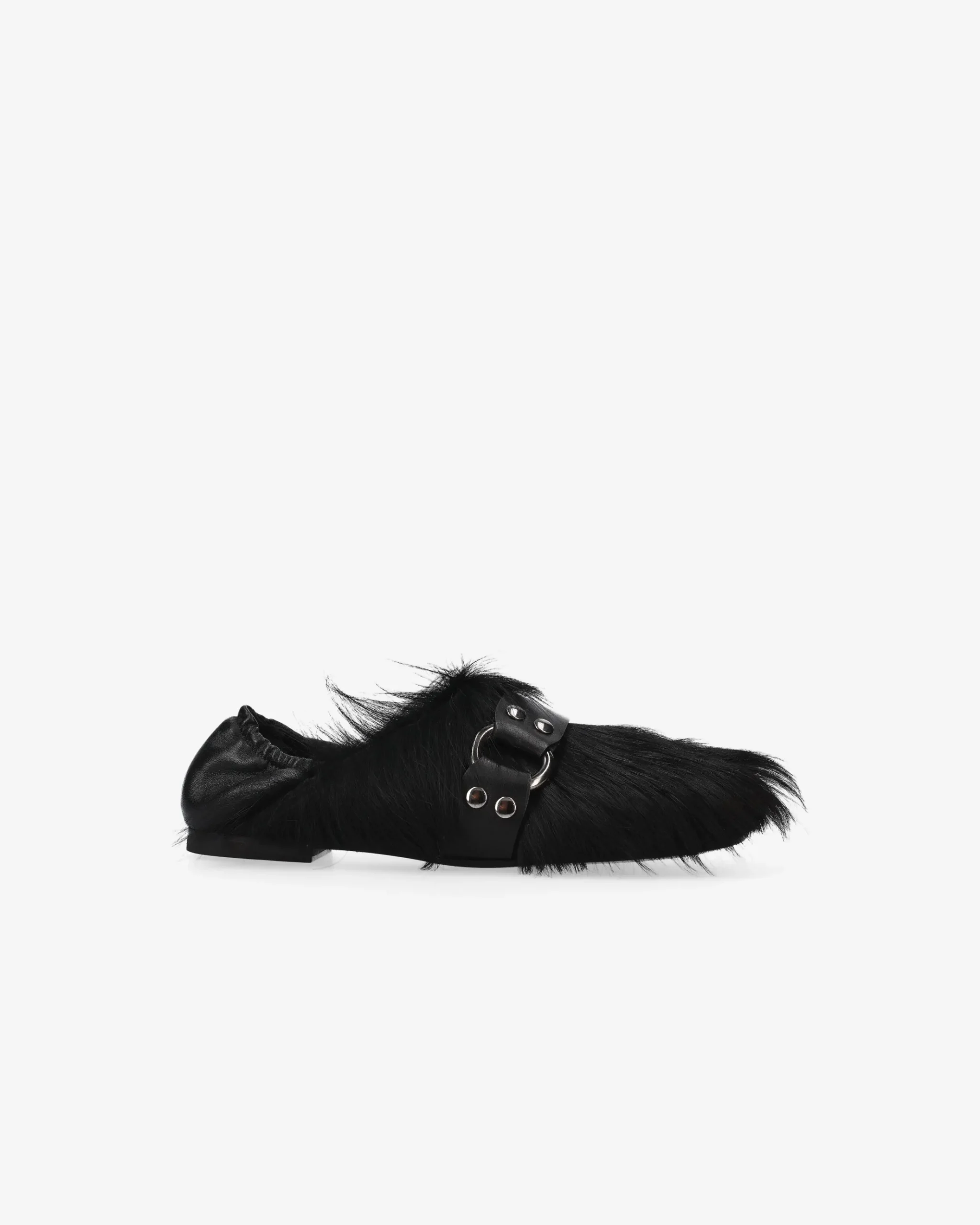 Premiata Pantofola in pony garda nero>Donna Slippers E Mules