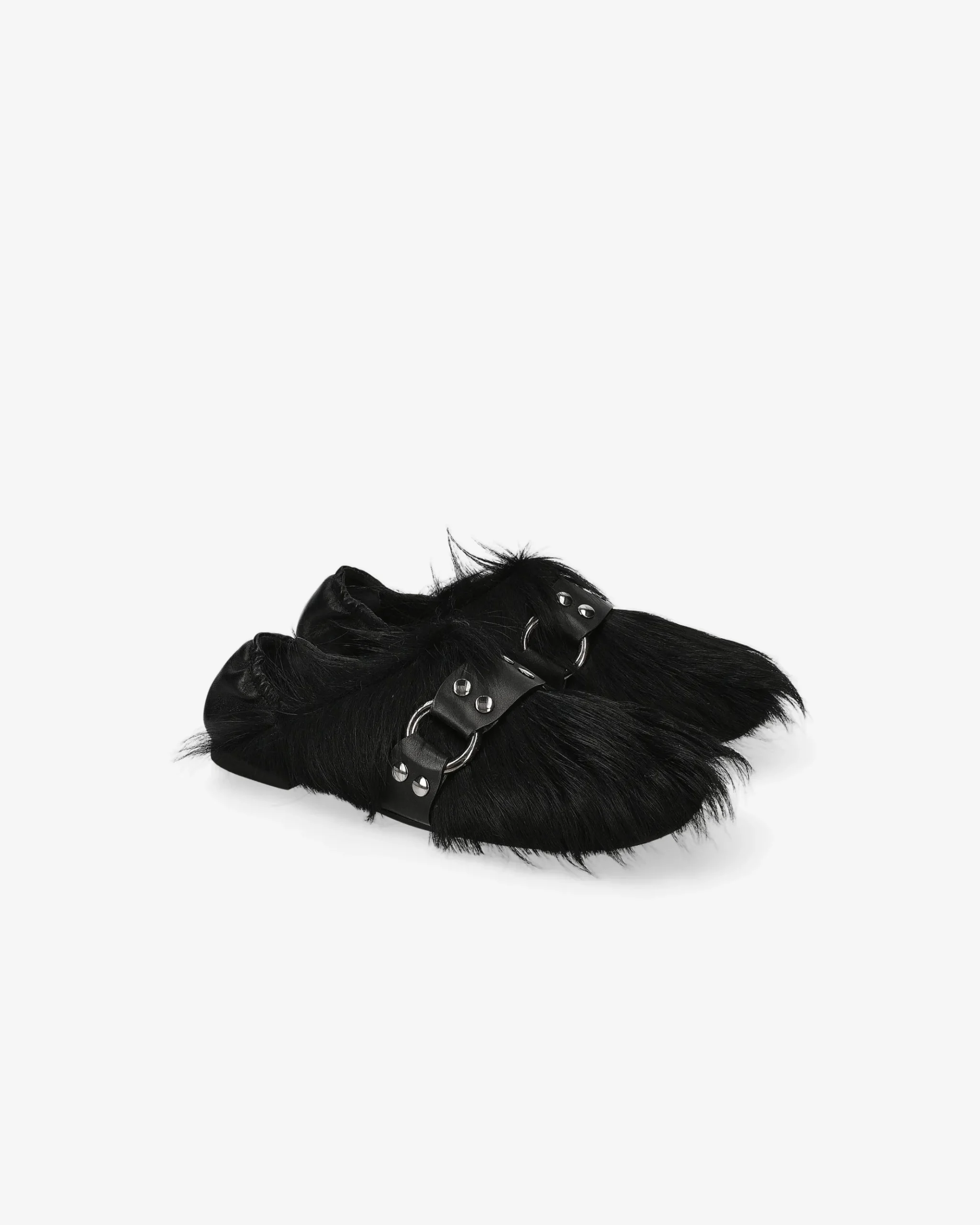Premiata Pantofola in pony garda nero>Donna Slippers E Mules