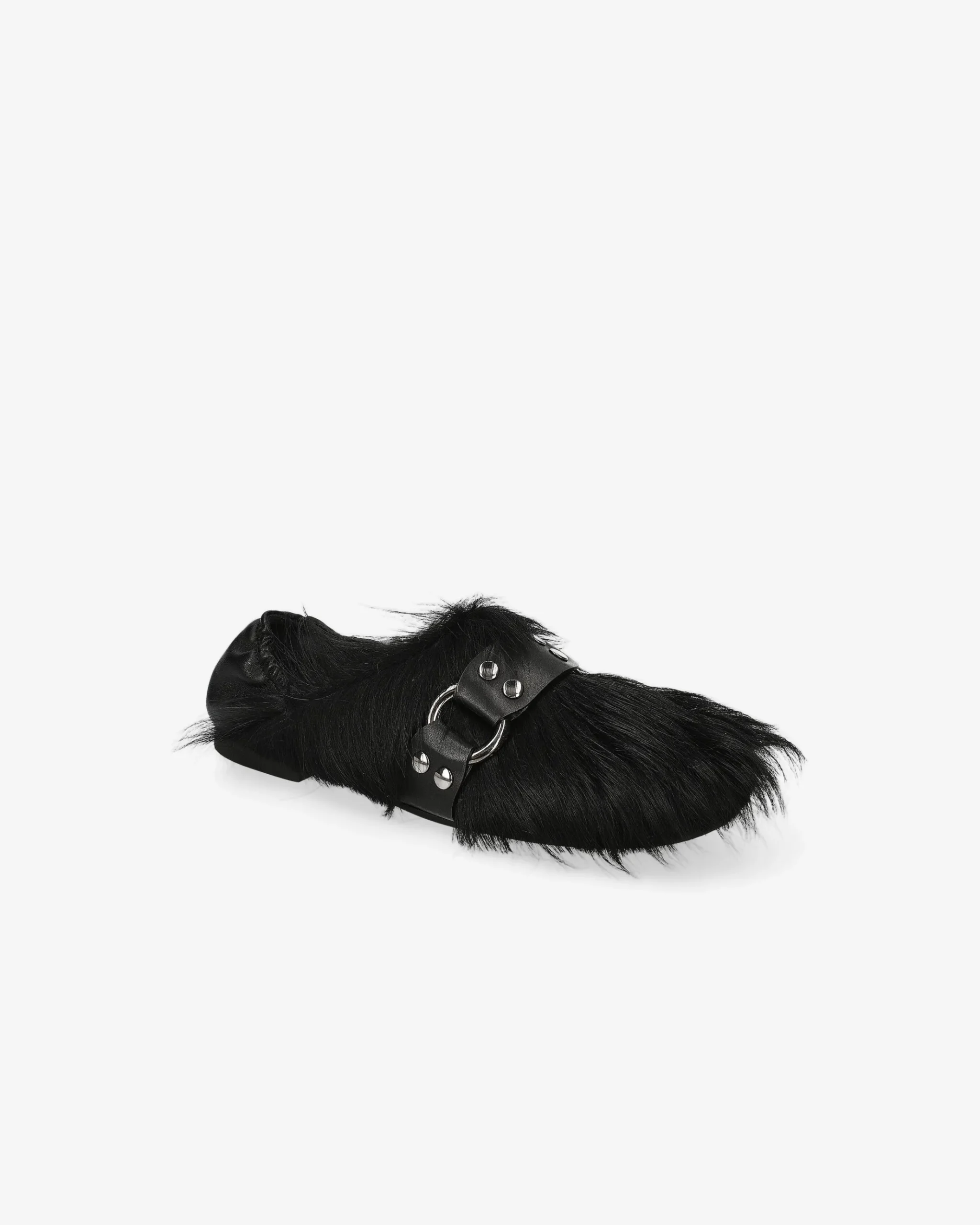 Premiata Pantofola in pony garda nero>Donna Slippers E Mules