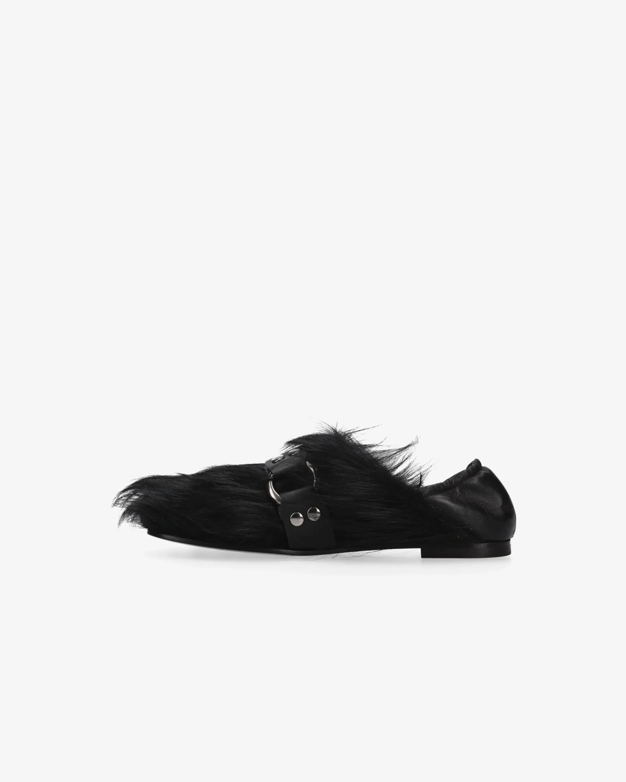 Premiata Pantofola in pony garda nero>Donna Slippers E Mules