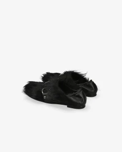 Premiata Pantofola in pony garda nero>Donna Slippers E Mules