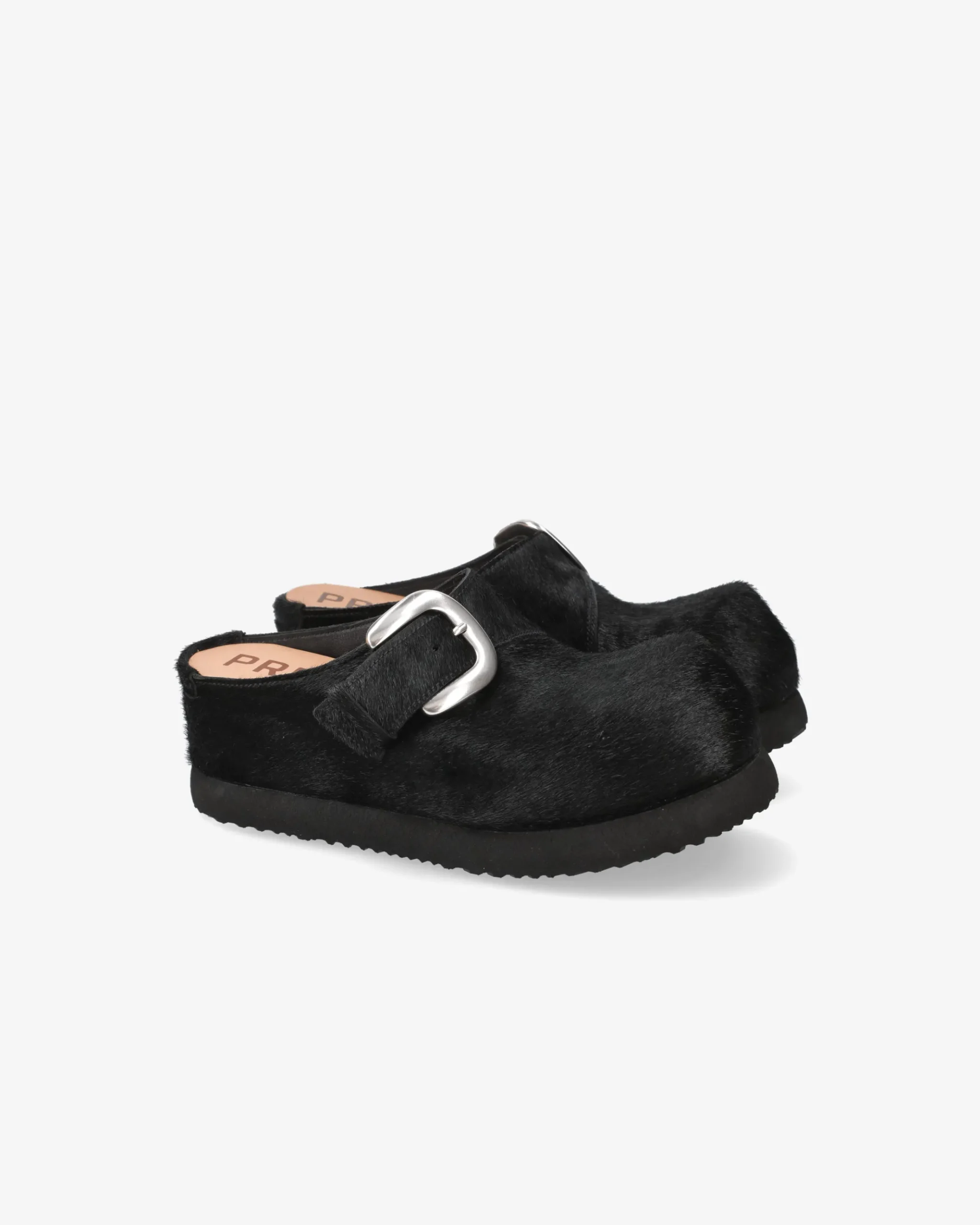 Premiata Sabot in cavallino nero>Donna Slippers E Mules