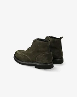 Premiata Stivaletti stringati in camoscio rain olive>Uomo Stivali